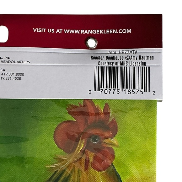 Rooster Hot Pad Trivets Range Kleen Vibrant Colorful Rooster Doodledoo Set 0f 2 - Picture 4 of 13